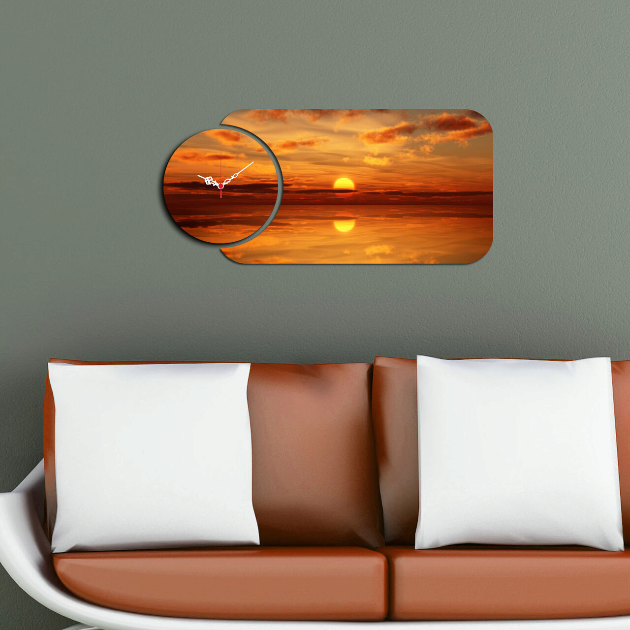 Ceas de perete, YMS-81, Dimensiune: 68 x 32 cm, Multicolor - imagine 3